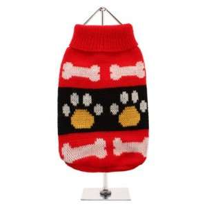  UrbanPup Red Paws Sweater (X Small   Dog Body Length 8 