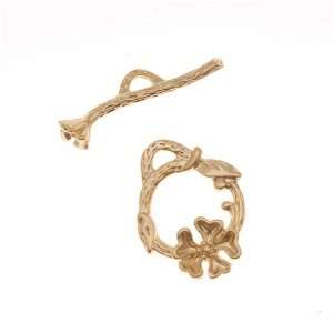   Gold Plated Floral Toggle Claps 15.8mm   1 Set: Arts, Crafts & Sewing