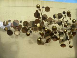 JERE 1975 RAINDROPS SIGNED MID CENTURY LARGE WALL METAL SCULPTURE 