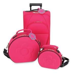  Fuchsia Round Suitcase By Three Cheers for Girls