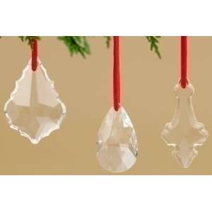   of 24 Welcoming Christmas Clear Glass Prism Ornaments