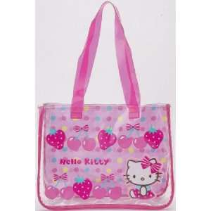  Hello Kitty Clear Vinyl Mini Tote Bag: Pink Fruits: Home 