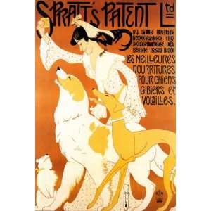  GIRL DOGS SPRATTS PATENT DOG COOKIE LARGE VINTAGE POSTER 