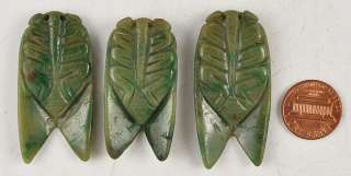 Presented are 7 Chinese carved jade cicadas.
