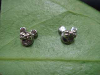 Womens Simple and Adorable Silver Toned Minnie Mouse Stud Fashion 