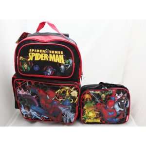 Licensed Spider Sense Spider Man 16 Large Rolling Backpack + Lunch 
