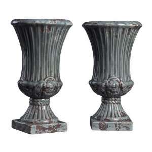   Ceramic Alto Grey Vases (Set Of 2) 119 033: Home & Kitchen