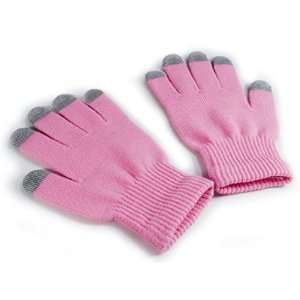  Texting Gloves Smart Stylus Winter Baby PINK 5 FINGERS 
