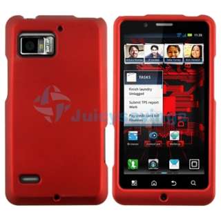 Clear+Black+Blue+Red Hard Case+Privacy Guard For Motorola Droid Bionic 