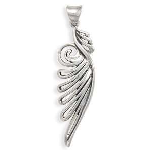 Genuine Elegante (TM) .925 Sterling Silver Ornate Angel Wing Pendant 
