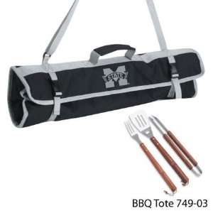   State Bulldogs Deluxe Wooden BBQ Grill Set: Sports & Outdoors