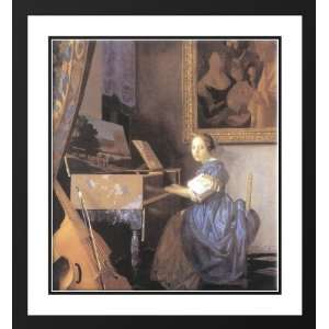Vermeer, Johannes 20x22 Framed and Double Matted Lady Seated at a 