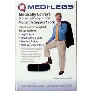  Medquip Mens Dress Support Socks 15 21mm Hg, Black 