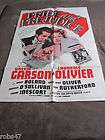 1962 Pride and Prejudice poster Greer Garson Laurence Olivier