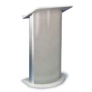  Gray Granite with Satin Anodized Aluminum Curved Lectern 