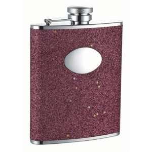 Personalized Red Glitter Stainless Steel Engraved Flask:  