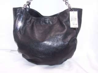 Michael Kors BLACK Large JULIAN Leather Shoulder Tote Purse Handbag $ 