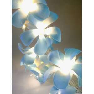  Blue Frangipani Flower Party String Lights (20/set): Home 