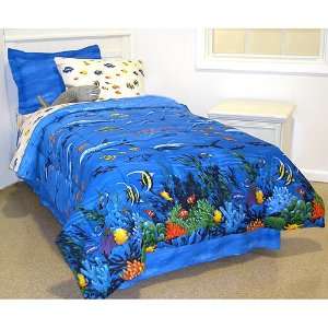 Crayola Fish Twin Comforter, Sham & Bedskirt (3 Piece Bedding)  