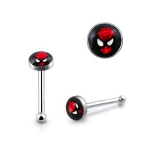  3mm Spiderman Head Ball End Logo Nose Pin Jewelry