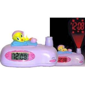    Warner Bros Tweety Bird Figure Projection LCD Clock: Toys & Games