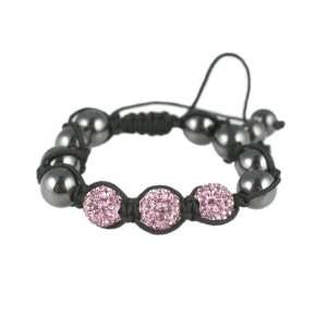   Ball & Hematite Shamballa Style Bracelet: Stackable Bracelets: Jewelry