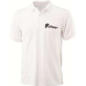  Thor MX Corpo Mens Polo Racewear Shirt   White / Large 