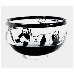  Correia Designer Art Glass, Bowl Pandas