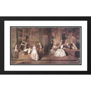  Watteau, Jean Antoine 24x16 Framed and Double Matted L 