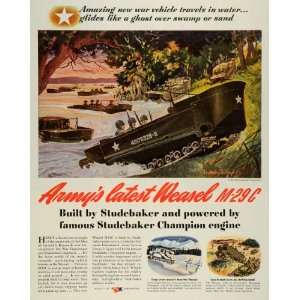  1944 Ad Studebaker Corp M29 Weasel Tracked Vehicle 