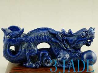 Genuine Lapis Lazuli Carving/Sculpture: Dragon Statue  