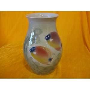  Goldfish Glazed Sculptral Chinese Porcelain Vase 