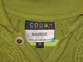 Coogi Australia Basic Mercized Cotton Sweater Authentic 3X 3XL Green 