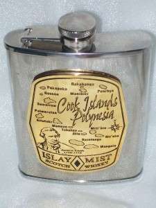 Stainless Steel Cook Islands Polynesia Collectors Flask Islay Mist 