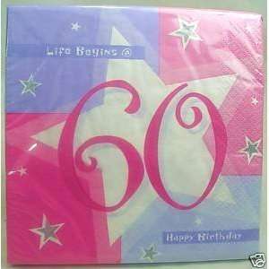  60th Birthday Pk 16 Napkins/serviettes 