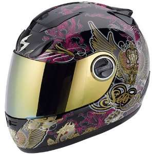 Scorpion Kingdom EXO 750 On Road Racing Motorcycle Helmet   Black/Gold 