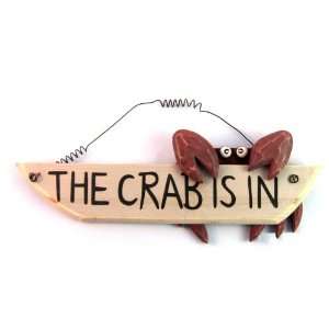  The Crab Is In   Wood Sign Boat Beach Nautical Decor   11 