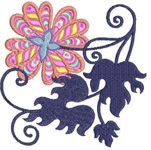 FANCIFUL FLOWERS 10 MACHINE EMBROIDERY DESIGNS 2 SIZES  