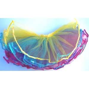  YELLOW SEQUENCED MULTI COLOR TUTU: Toys & Games