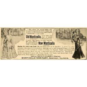   Ad Monticello Winston Churchill Seminary Women Art   Original Print Ad