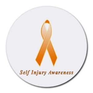  Self Injury Awareness Ribbon Round Mouse Pad: Office 