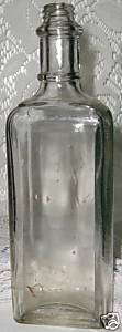 SQ CLEAR GLASS BOTTLE SHAKER TOP W/METAL SCREW CAP  