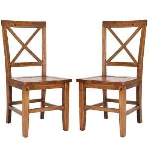 Camden Crossback Side Chair in Medium Oak (Set of 2): Home 