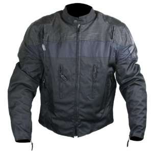  Mens Vented Armored Combination Cordura & Leather Jacket 