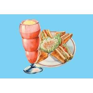 Paper poster printed on 20 x 30 stock. Club Sandwich and Float  