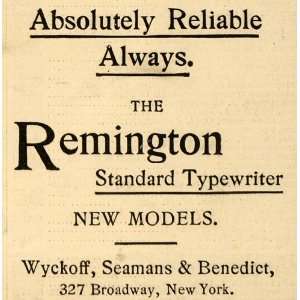  1898 Ad Wyckoff Seamans & Benedict Standard Typewriter 