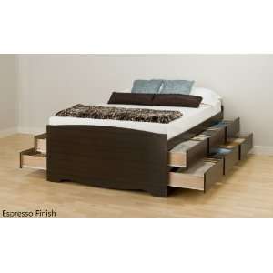   : Prepac Tall Double Platform Storage Bed   BBD 5612: Home & Kitchen