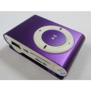  Purple Mini metal Clip MP3 Player supports 2GB 4GB 8GB Micro SD 