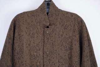 Eskandar Bronze Persian Jacket Wool Silk sz 1 Matelasse Jacquard 