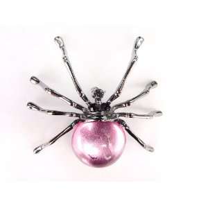   Bead Gunmetal Tone Insect Spider Fashion Custom Jewelry Pin Brooch